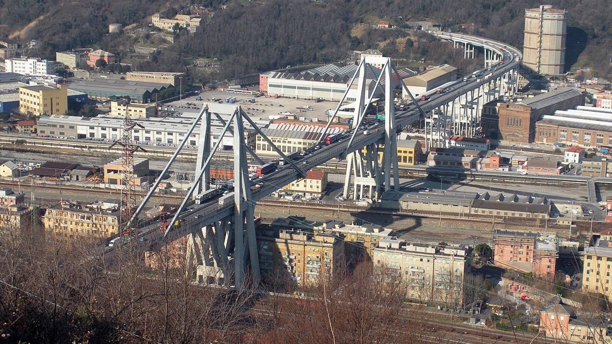 Así era Morandi el puente del accidente de Génova Italia