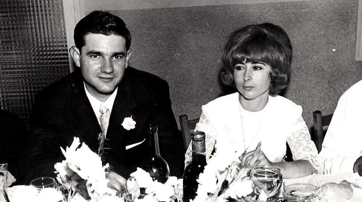Eloy y Magdalena el día de su boda, el 7 de septiembre de 1969 en Barcelona.