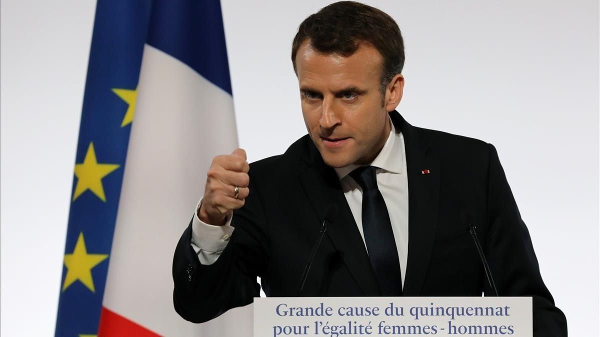 Macron, durante un discurso en el palacio del Elíseo, en París, el 25 de noviembre. Macron, durante un discurso en el palacio del Elíseo, en París, el 25 de noviembre.