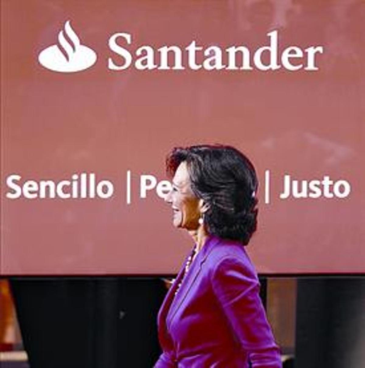 Ana Botín, en una rueda de prensa a principios de junio, en Madrid.