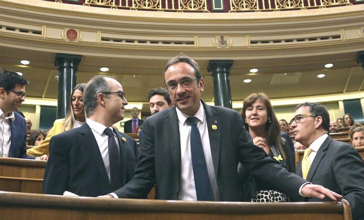 Jordi Turull y Josep Rull, en el Congreso de los Diputados. Jordi Turull y Josep Rull, en el Congreso de los Diputados.