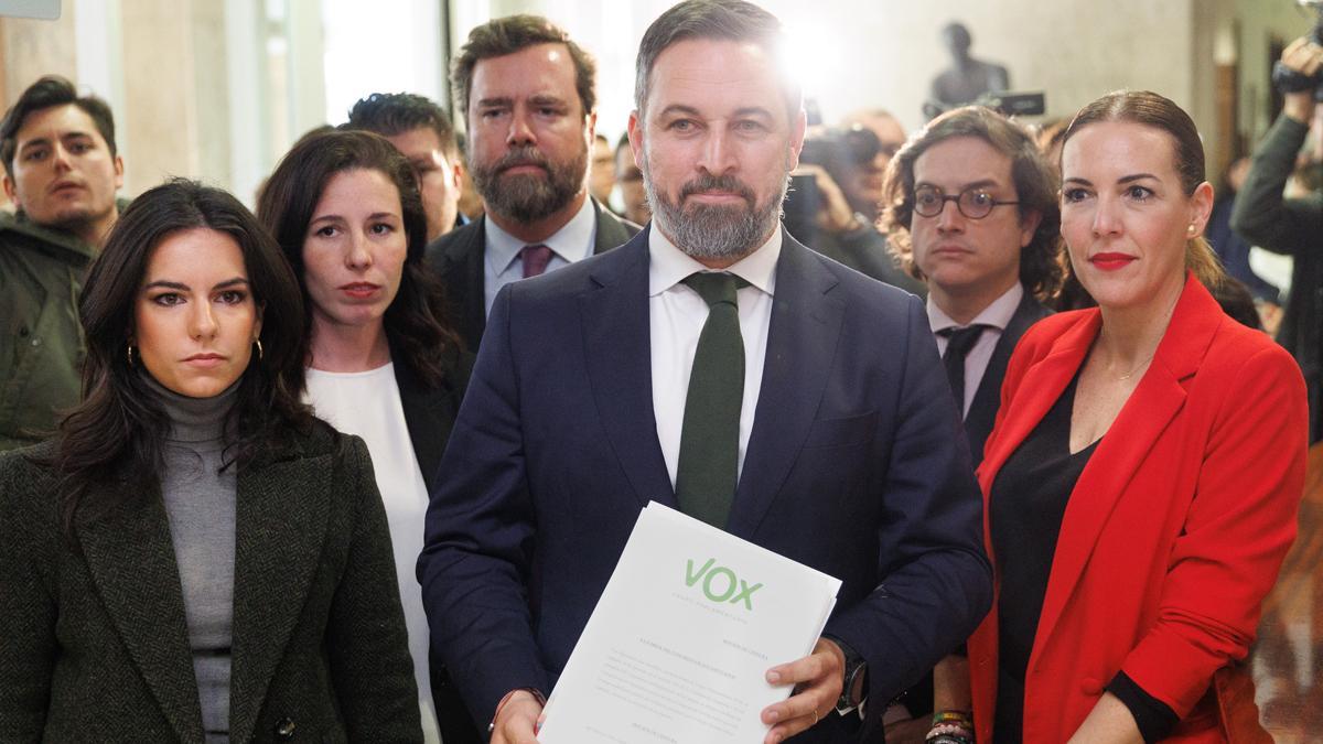 Vox, con Santiago Abascal al frente, registra su segunda moción de censura contra Pedro Sánchez.