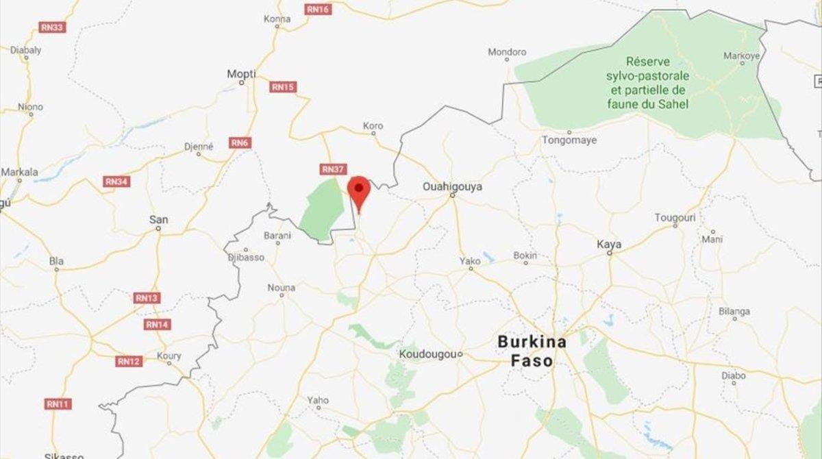 Mapa de la zona donde ha explotado un autobús en Burkina Fasso.