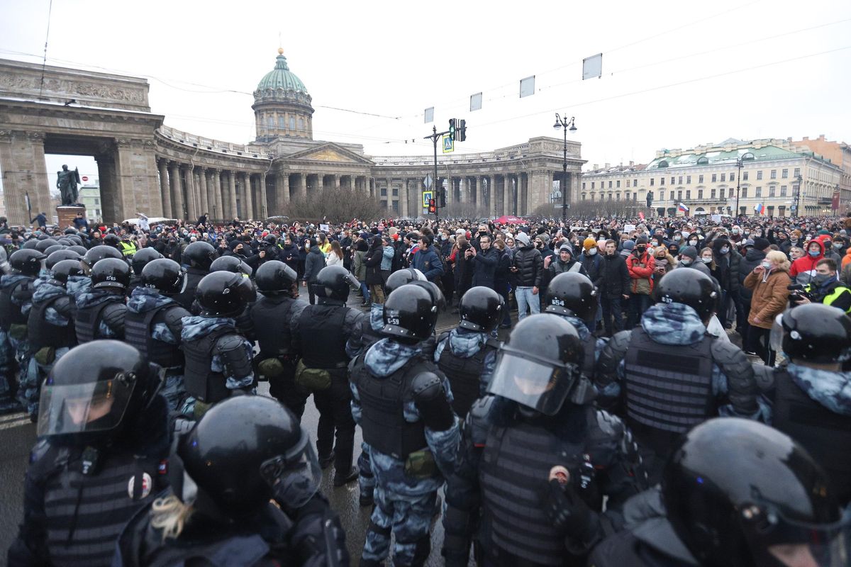 Una manifestación multitudinaria en Rusia en apoyo a Navalni. Una manifestación multitudinaria en Rusia en apoyo a Navalni.