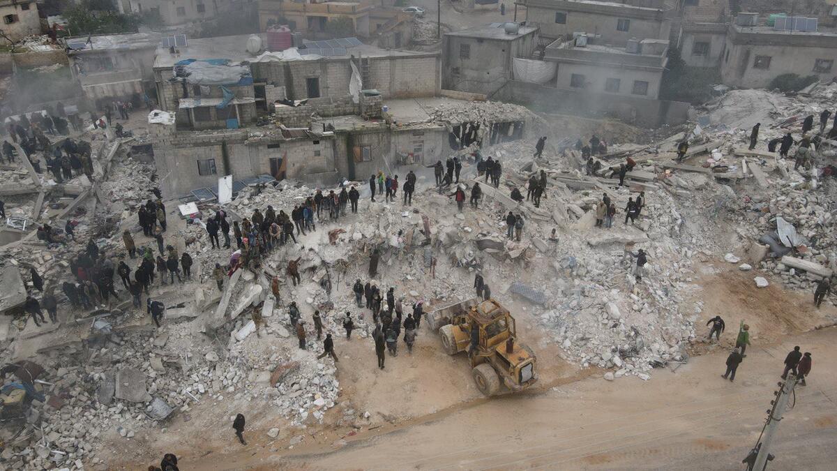 La destrucción del terremoto en el noroeste de Siria. 