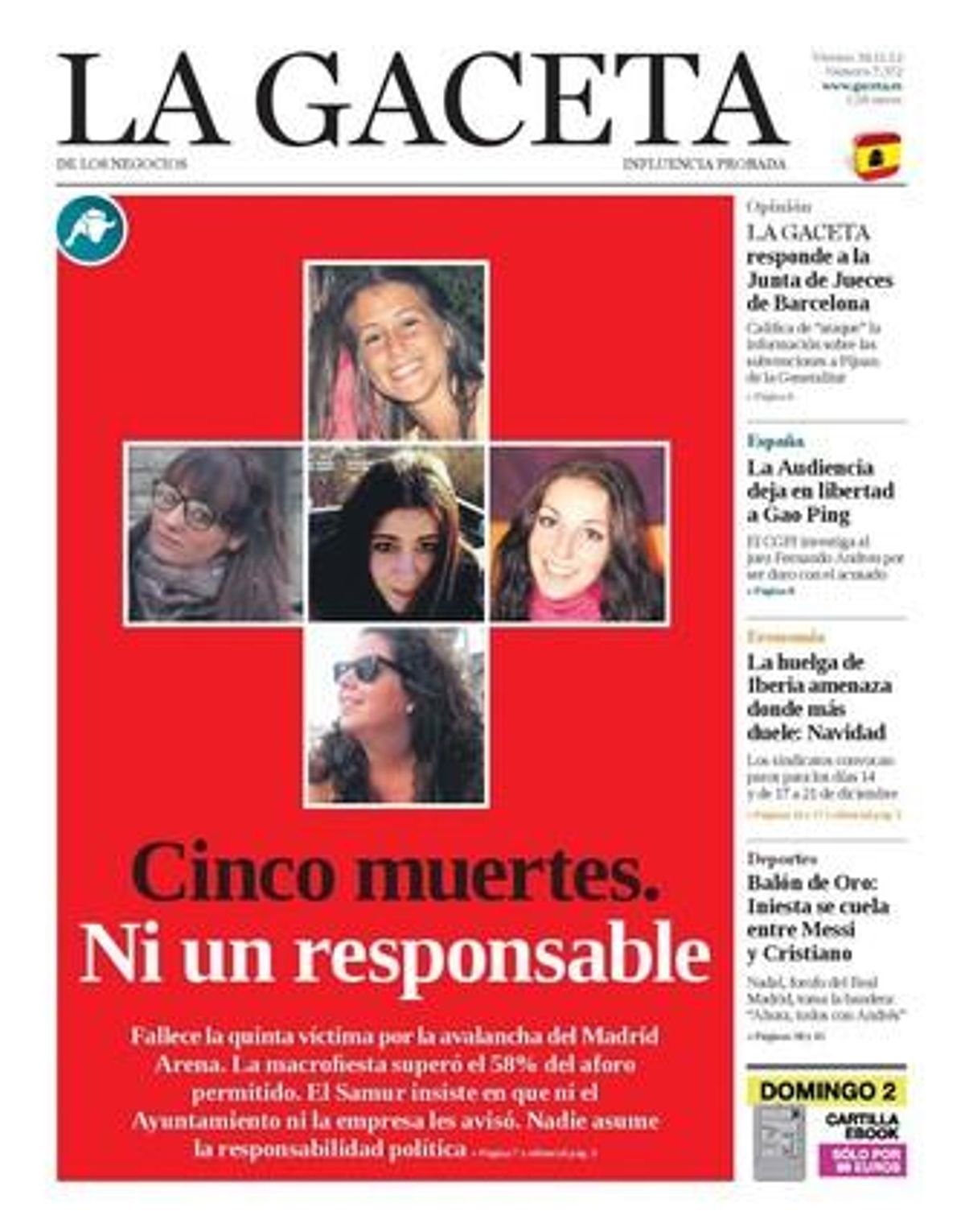 La Gaceta, 30-11-2012. La Gaceta, 30-11-2012.