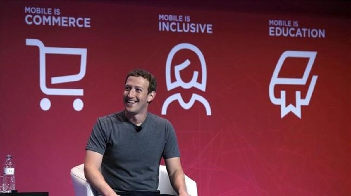 Mark Zuckerberg, durante su conferencia en el Mobile World Congress. Mark Zuckerberg, durante su conferencia en el Mobile World Congress.