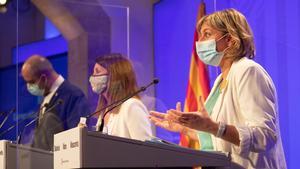 La Generalitat aumenta las restricciones en el área metropolitana de Barcelona. En la foto, la ’consellera’ de Salut, Alba Vergés, durante el anuncio.