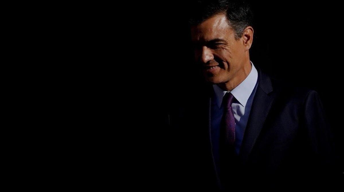 Pedro Sánchez, este jueves en la Moncloa. Pedro Sánchez, este jueves en la Moncloa.