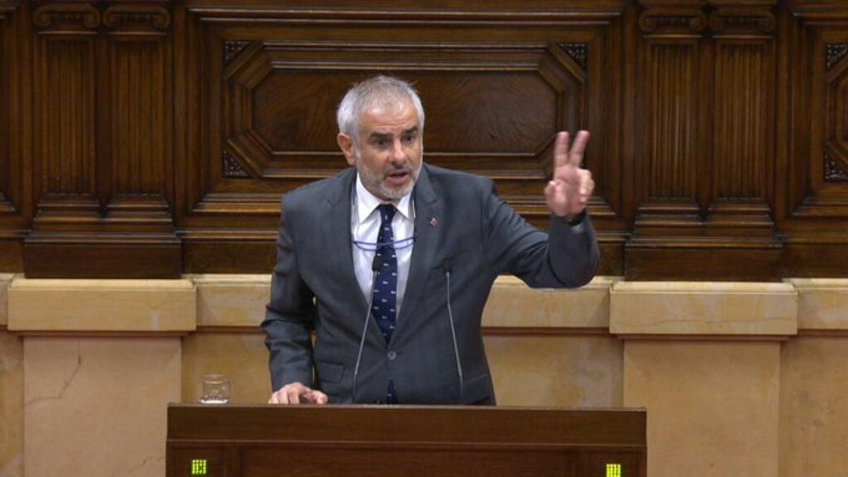 Carlos Carrizosa defiende la moción de censura contra Torra, en el Parlament. Carlos Carrizosa defiende la moción de censura contra Torra, en el Parlament.