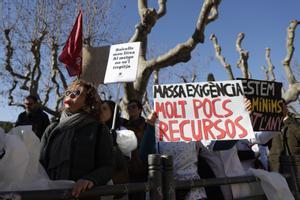 La huelga de médicos catalanes, la semana pasada.