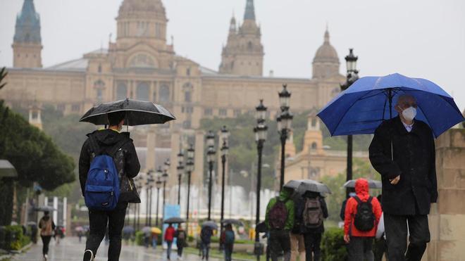Día de lluvia en Barcelona.
