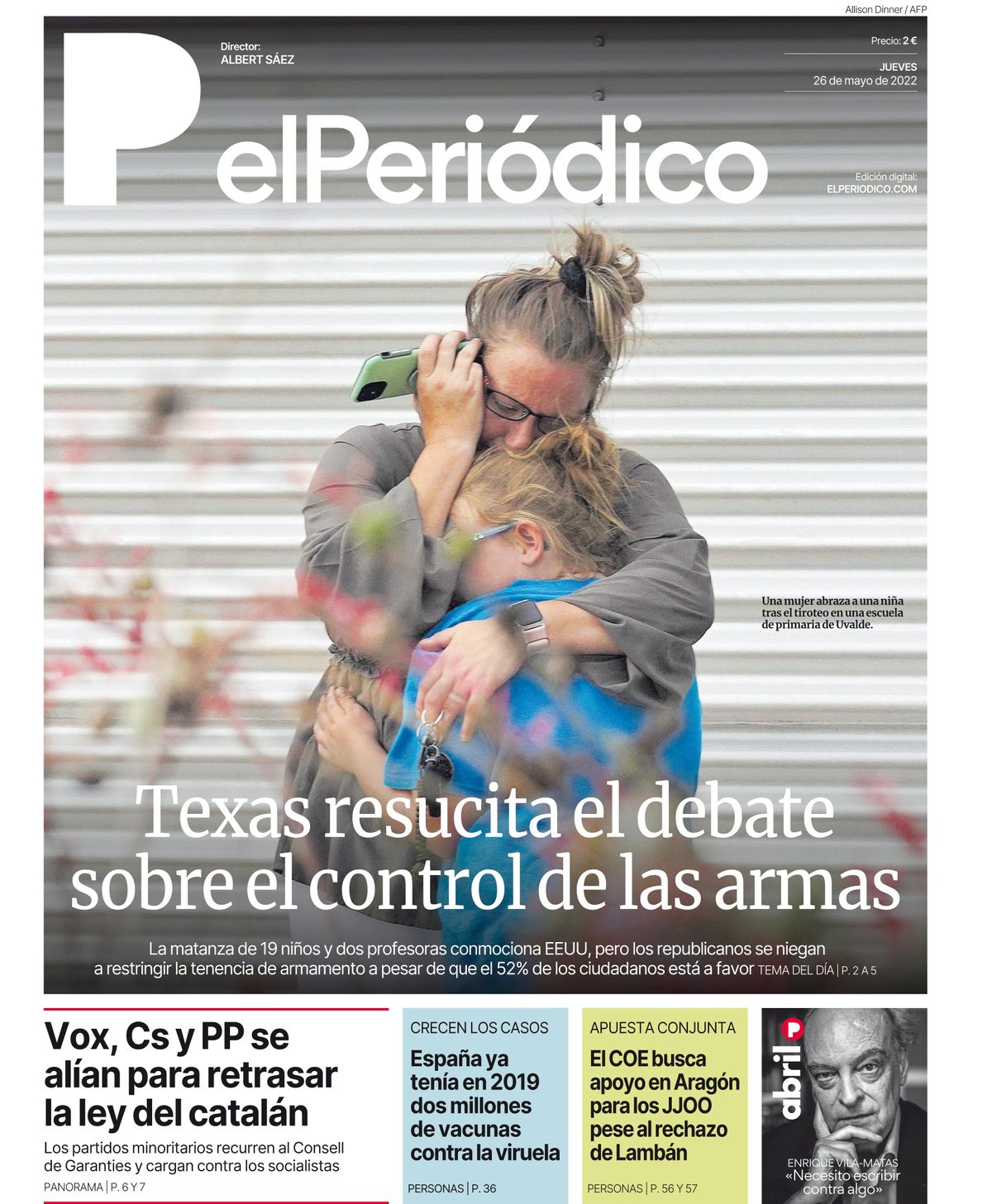 La portada de EL PERIÓDICO del 26 de mayo de 2022 La portada de EL PERIÓDICO del 26 de mayo de 2022