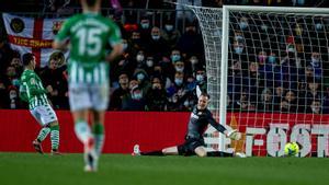 Juanmi bate a Ter Stegen y marca el 0-1 que provoca la primera derrota del Barça de Xavi.