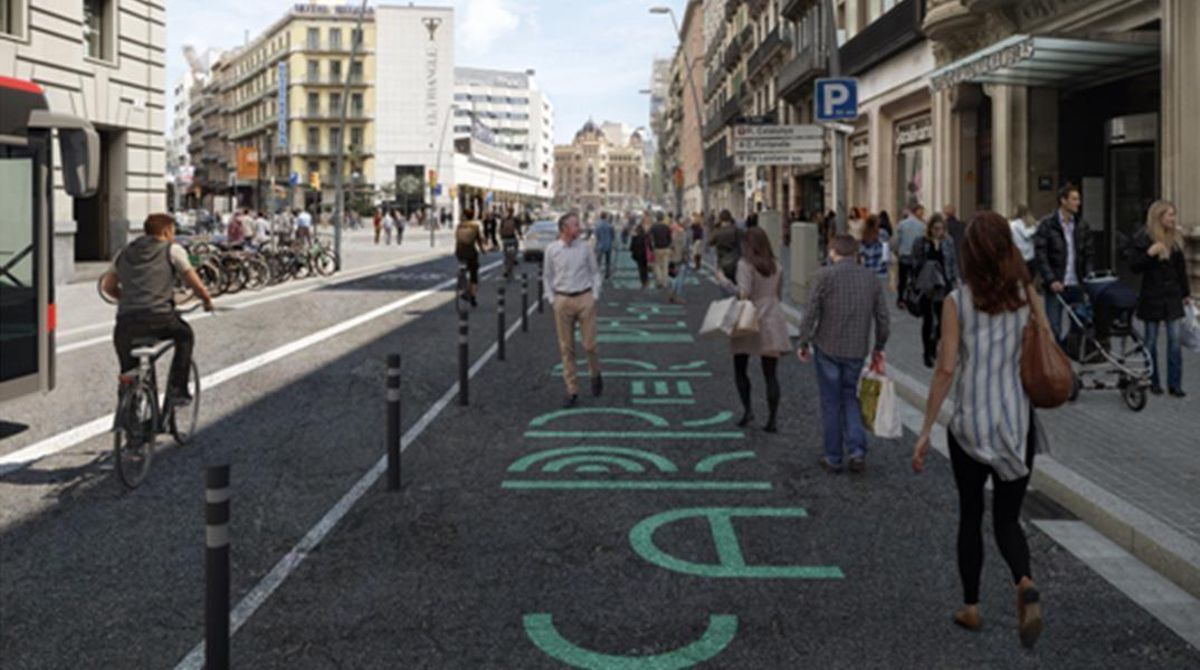 Imagen recreada por ordenador con el futuro aspecto de la calle de Pelai. Imagen recreada por ordenador con el futuro aspecto de la calle de Pelai.