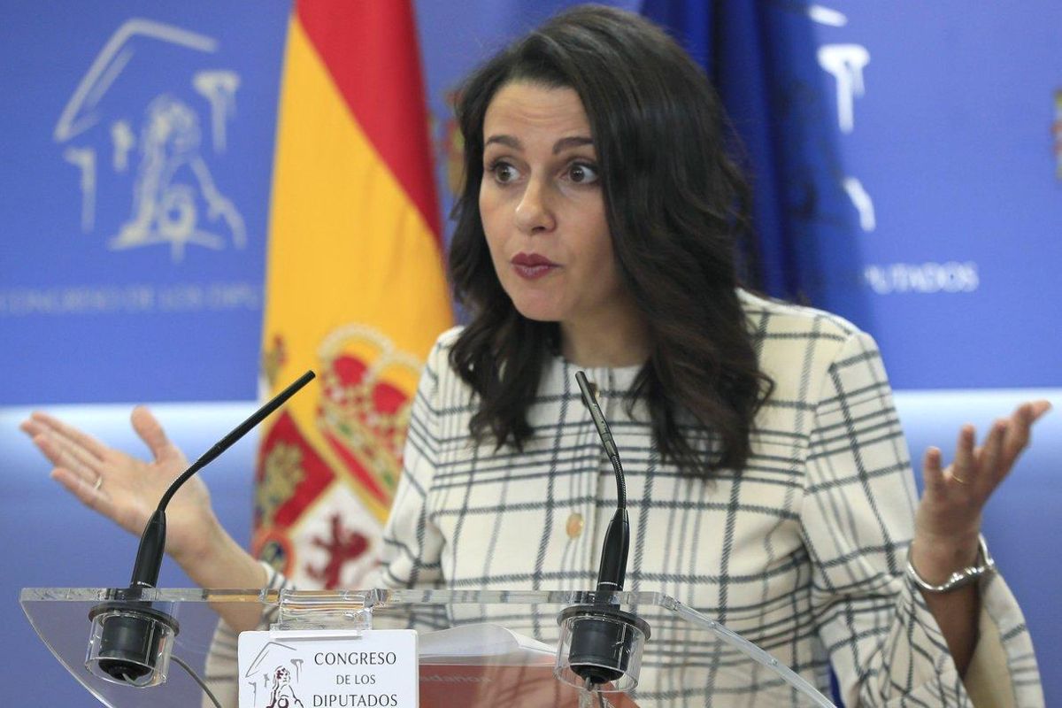 La portavoz de Ciudadanos Inés Arrimadas en una rueda de prensa en el Congreso de los Diputados. La portavoz de Ciudadanos Inés Arrimadas en una rueda de prensa en el Congreso de los Diputados.