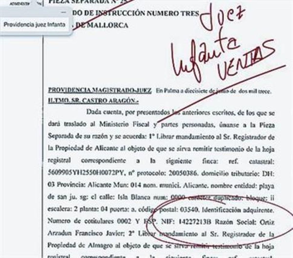 El escrito de Hacienda en el que asume su error. El escrito de Hacienda en el que asume su error.