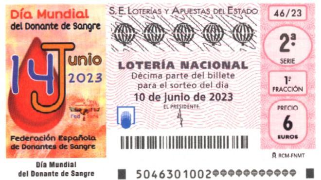 Décimo del sorteo de la Lotería Nacional del sábado 10 de junio de 2023.