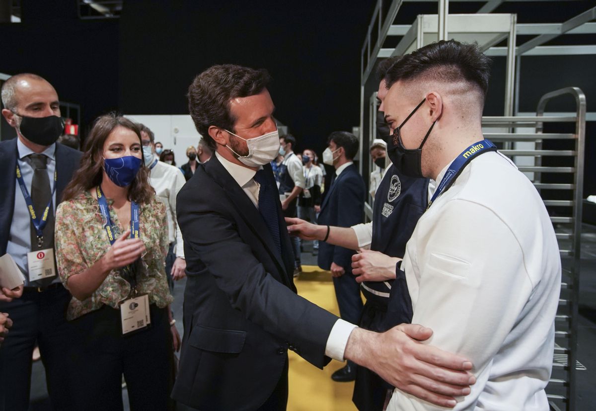 Pablo Casado, este miércoles, en la feria alimentaria Madrid Fusión. Pablo Casado, este miércoles, en la feria alimentaria Madrid Fusión.
