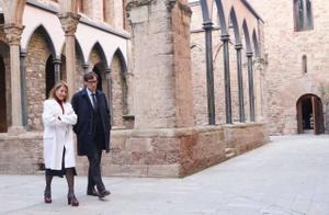 El líder del PSC, Salvador Illa, y la ministra Raquel Sánchez, este jueves en Cardona