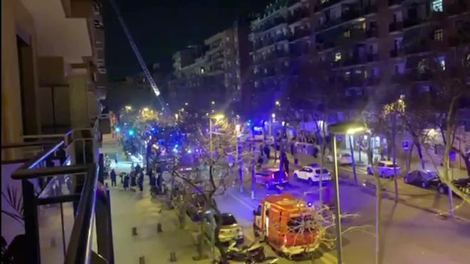 Incendio con una herida leve en la rambla Onze de Setembre de Barcelona