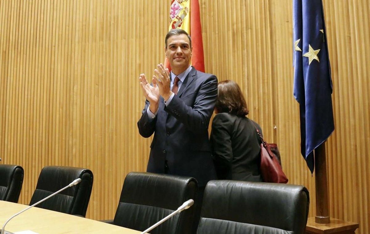 Pedro Sánchez, antes de la constitución de la cámara baja. Pedro Sánchez, antes de la constitución de la cámara baja.