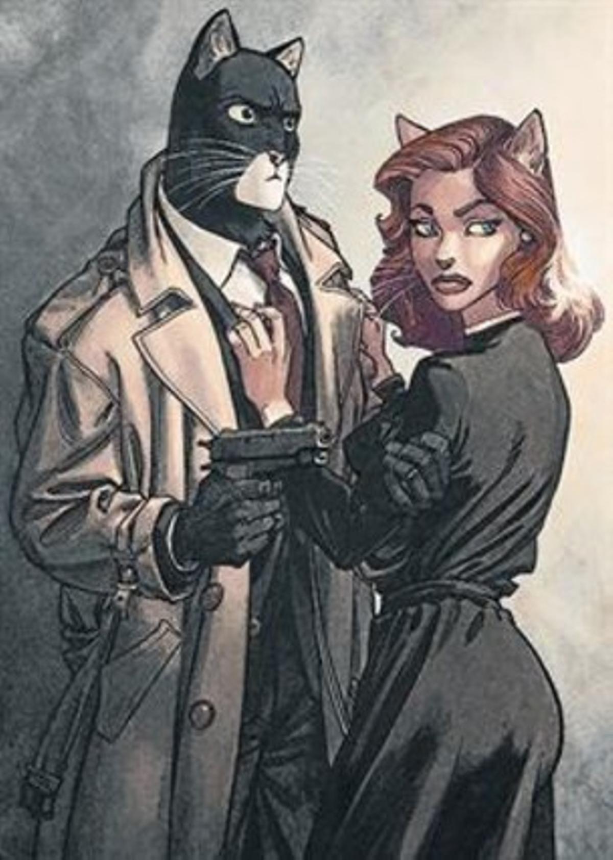 El detective John Blacksad, en una de las viñetas del cómic.