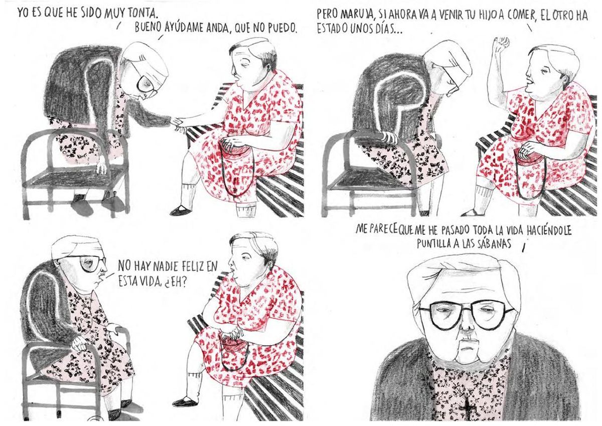 Página de ’Estamos todas bien’, de Ana Penyas, obra ganadora del premio Fnac-Salamandra Graphic. Página de ’Estamos todas bien’, de Ana Penyas, obra ganadora del premio Fnac-Salamandra Graphic.