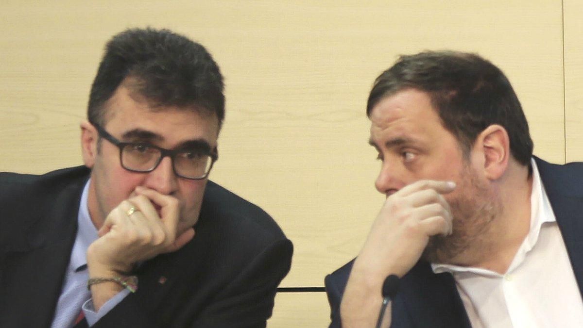 Lluís Salvadó y Oriol Junqueras. Lluís Salvadó y Oriol Junqueras.