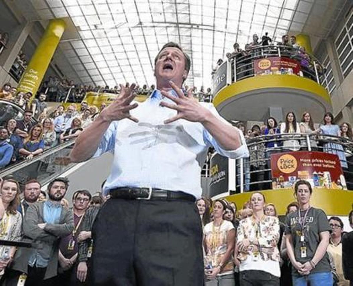 Cameron habla durante un acto de campaña, este viernes. Cameron habla durante un acto de campaña, este viernes.