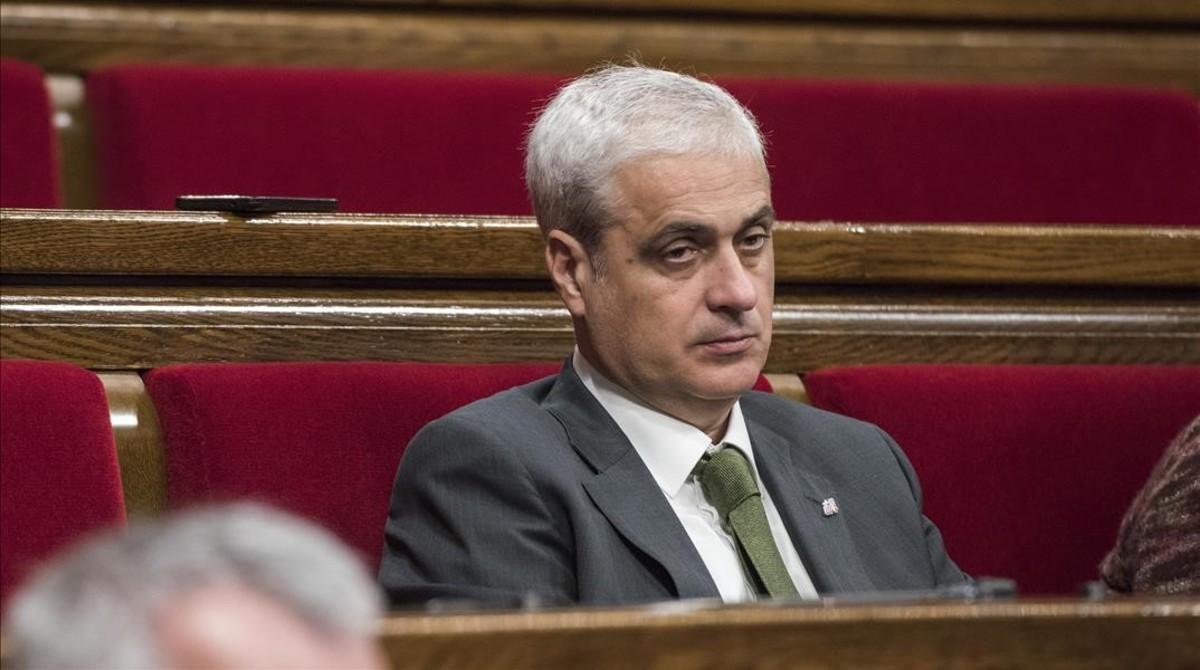 El ’exconseller’ de Justícia Germà Gordó, en su escaño del Parlament.