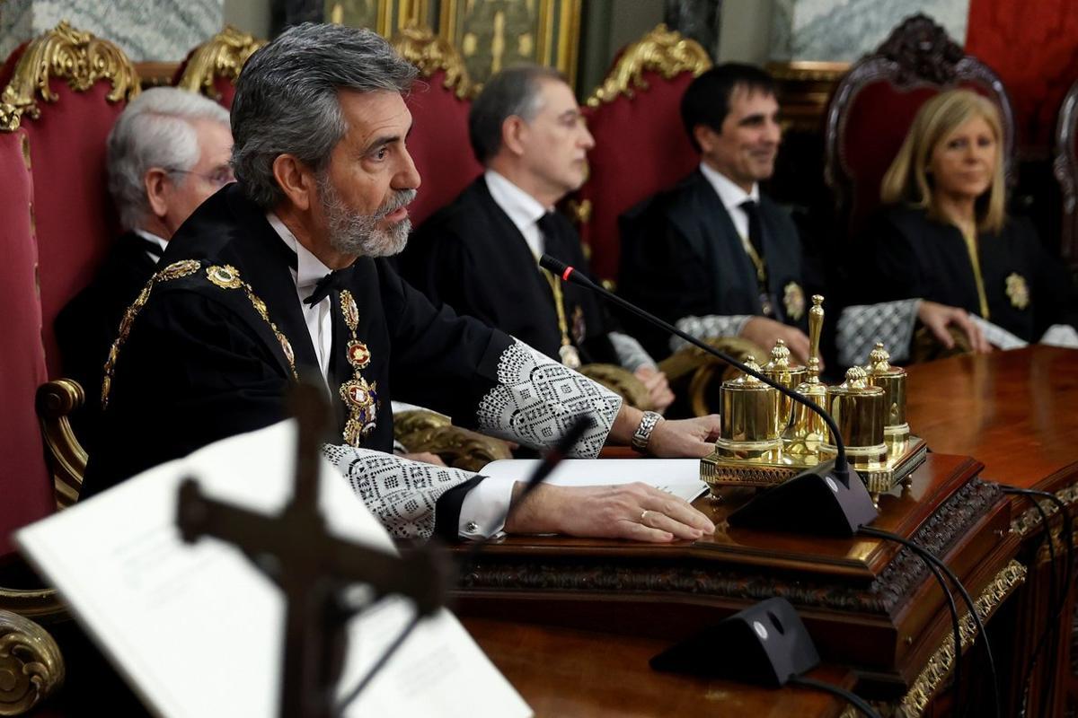 El presidente del Supremo y del Consejo General del Poder Judicial, Carlos Lesmes, el pasado 15 de enero en Madrid. 