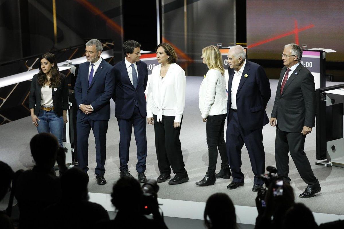 Los siete candidatos a alcade de Barcelona, en el debate de TV-3. Los siete candidatos a alcade de Barcelona, en el debate de TV-3.