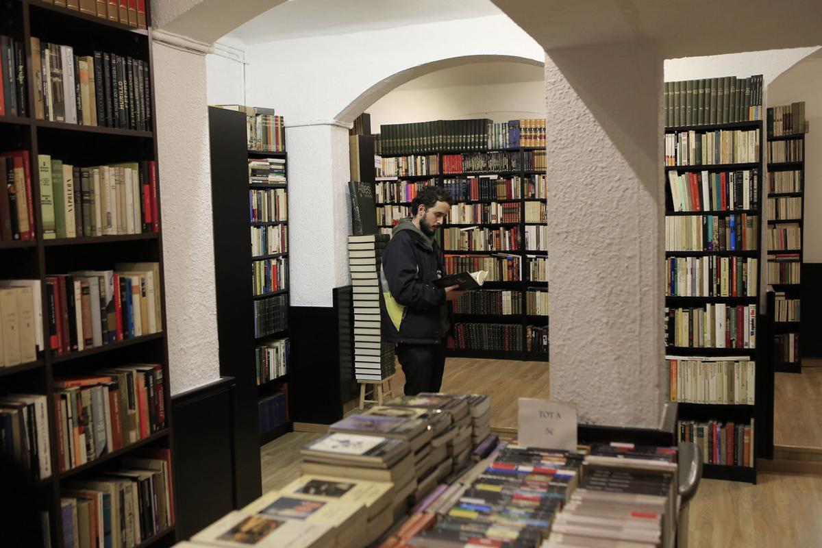 Interior de una librería de Barcelona.