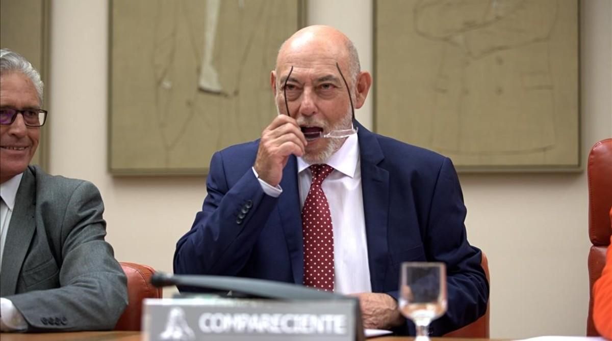 El fiscal general del Estado, José Manuel Maza, en su comparecencia, el 10 de mayo. El fiscal general del Estado, José Manuel Maza, en su comparecencia, el 10 de mayo.