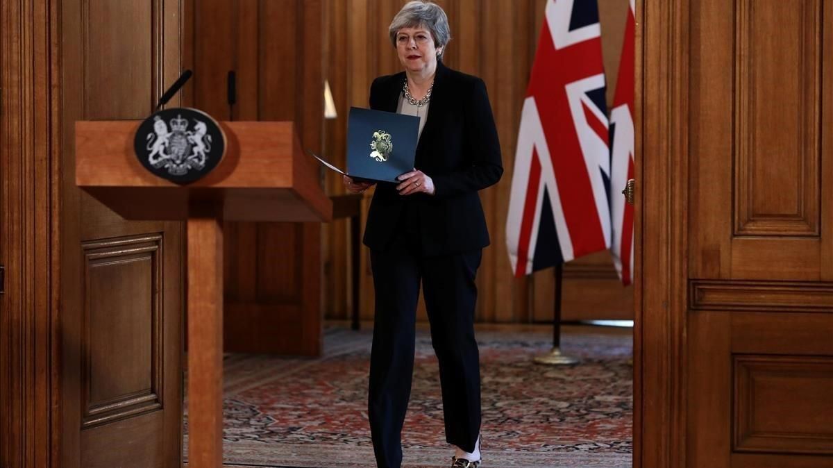 Theresa May este martes tras la reunión de su Gobierno en Londres. Theresa May este martes tras la reunión de su Gobierno en Londres.