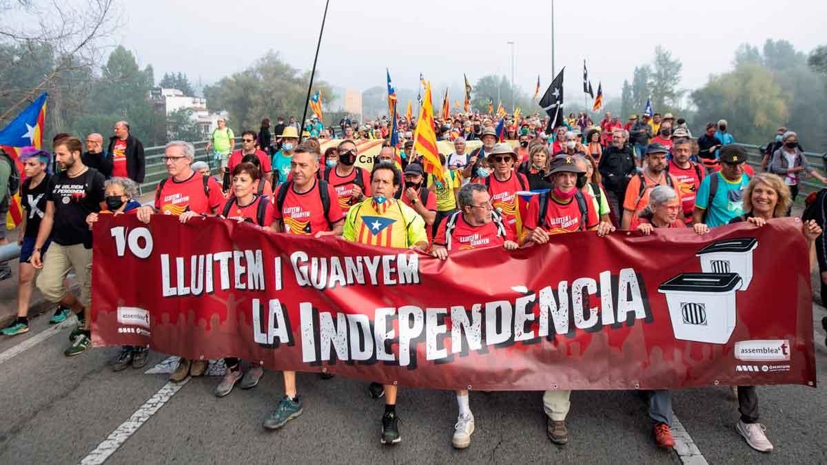 Marcha independentista convocada por la ANC en Girona. Marcha independentista convocada por la ANC en Girona.