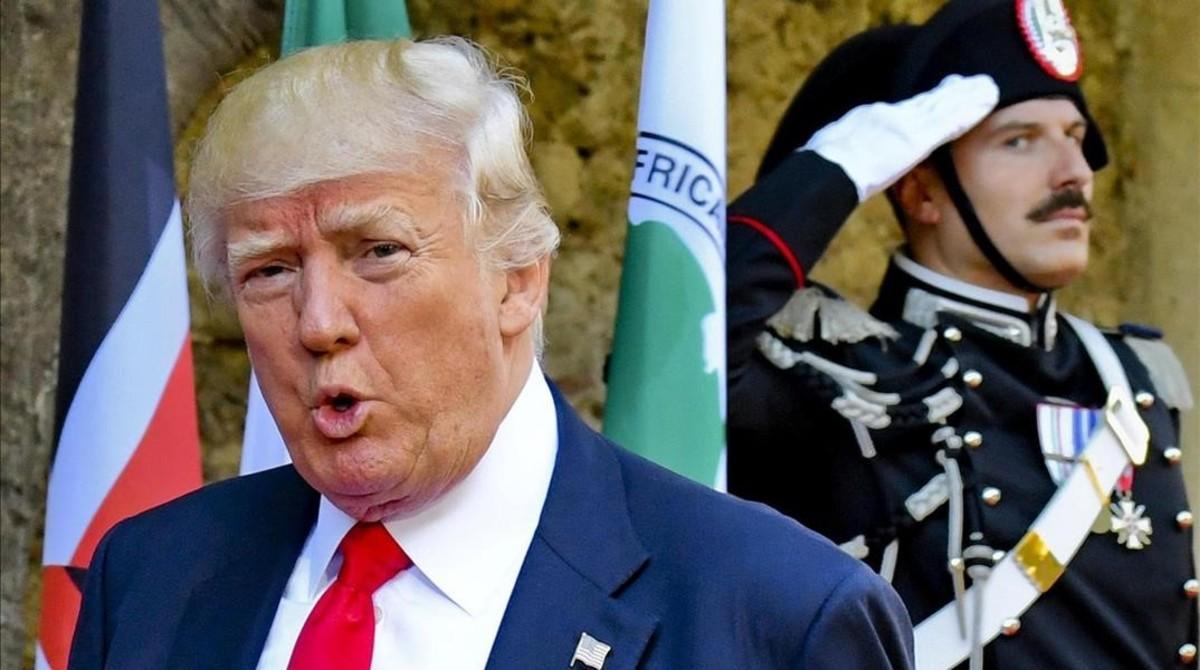 El presidente de EEUU, Donald Trump, durante la cumbre del G7 en Taormina.
