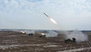 Lanzamiento de un misil en unos ejercicios militares de Rusia y Bielorrusia.