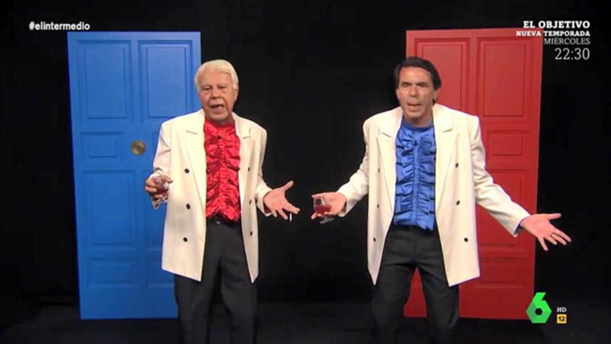 Aznarito y Felipón, en ’El intermedio’. Aznarito y Felipón, en ’El intermedio’.