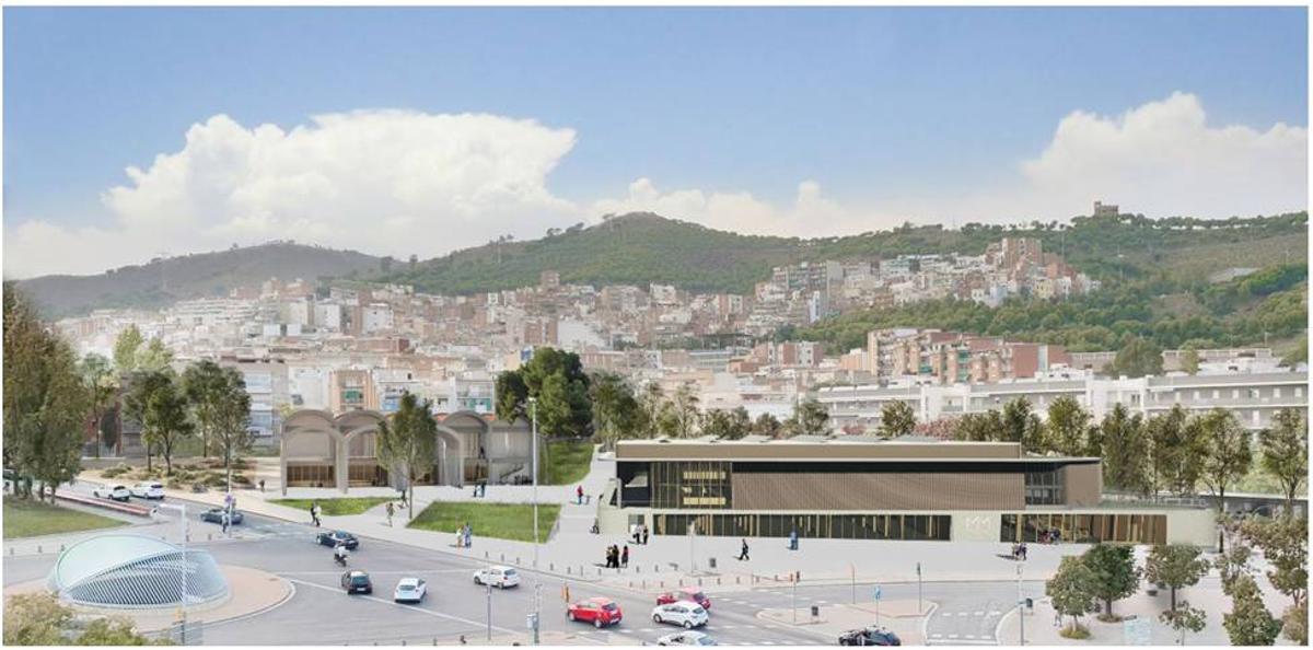 Recreación virtual del futuro mercado de Montserrat, con la plaza remodelada