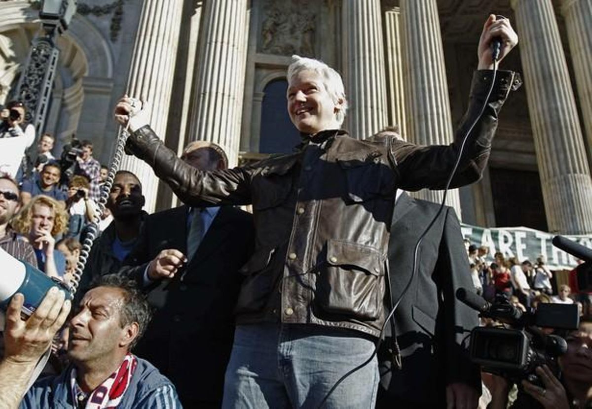 Julian Assange, en octubre, en Londres. Julian Assange, en octubre, en Londres.