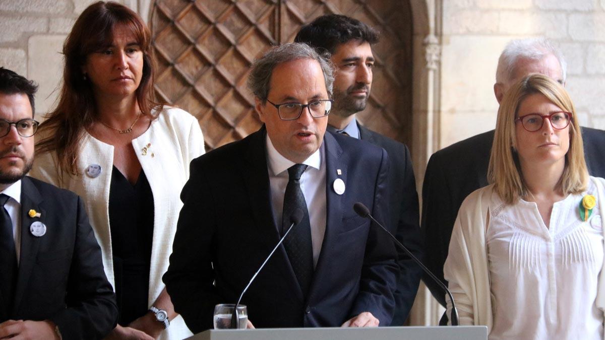 Declaración institucional de Quim Torra en el primer aniversario de los atentados de Barcelona y Cambrils.