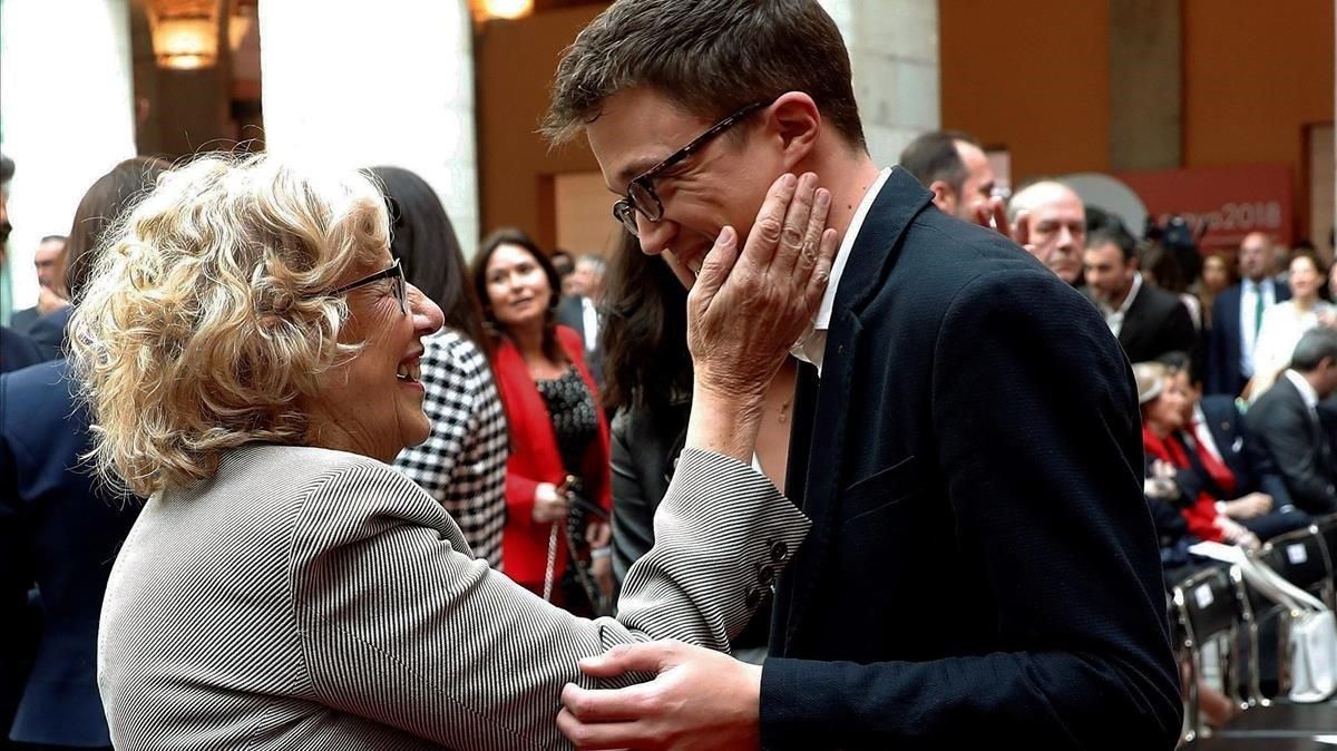 Manuela Carmena e Íñigo Errejón. Manuela Carmena e Íñigo Errejón.