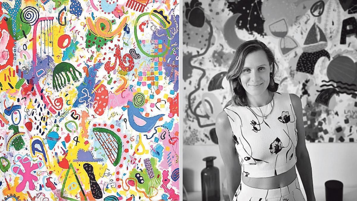 La artista Mathilde Arthaud y su obra Eramos felices y lo somos. La artista Mathilde Arthaud y su obra Eramos felices y lo somos.