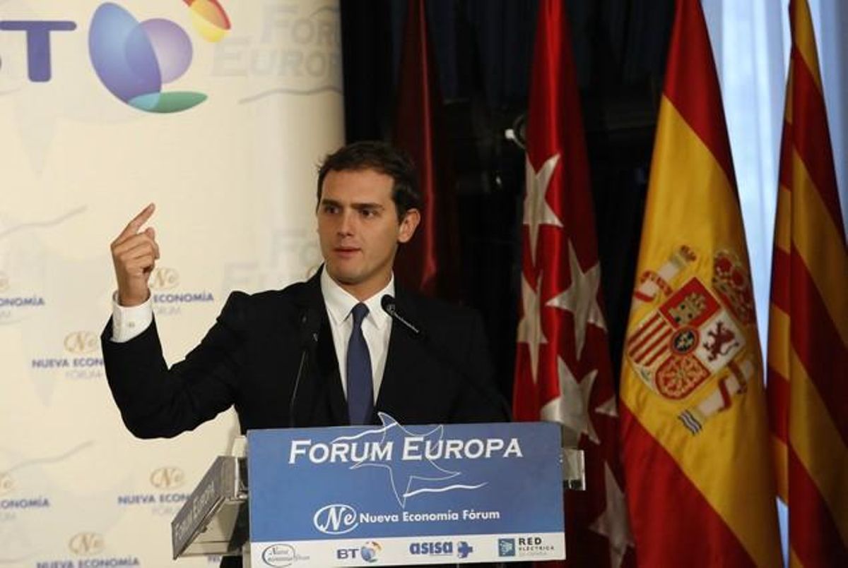 Albert Rivera, durante su intervención en un desayuno informativo. Albert Rivera, durante su intervención en un desayuno informativo.