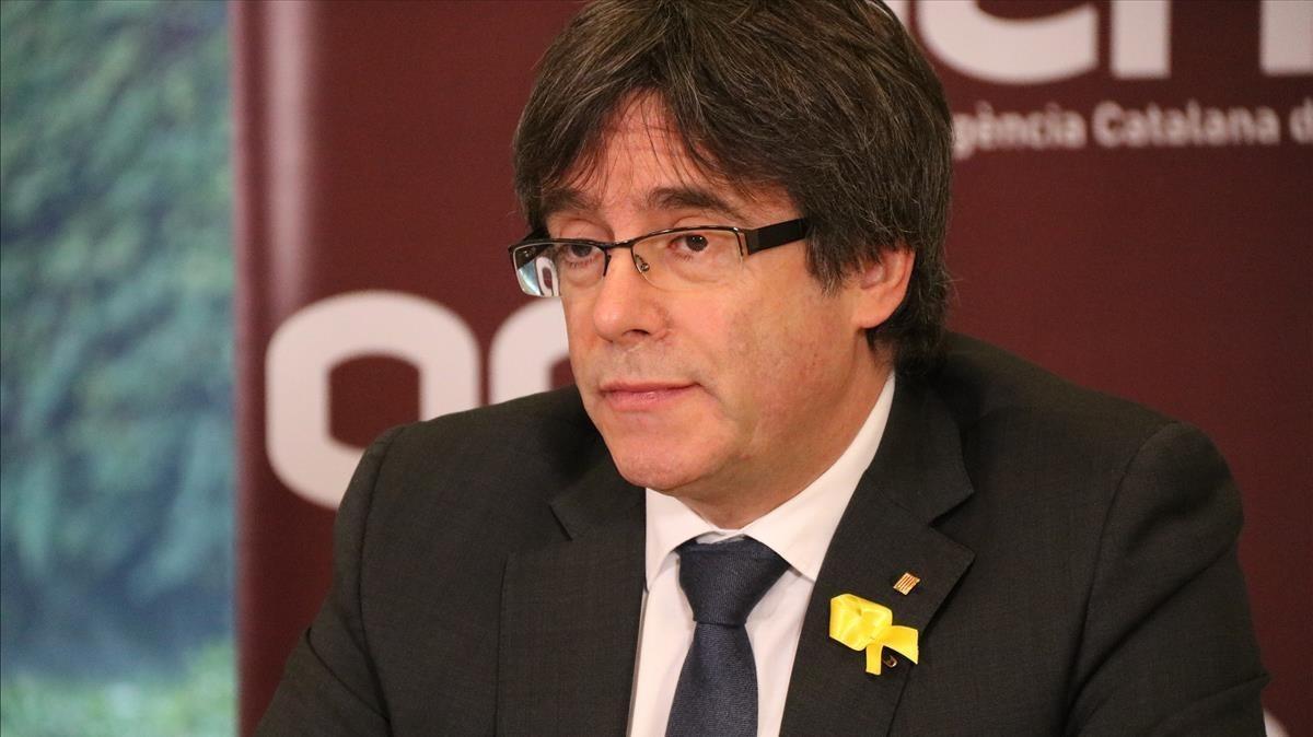 Puigdemont, en una rueda de prensa por videoconferencia desde Bruselas. Puigdemont, en una rueda de prensa por videoconferencia desde Bruselas.