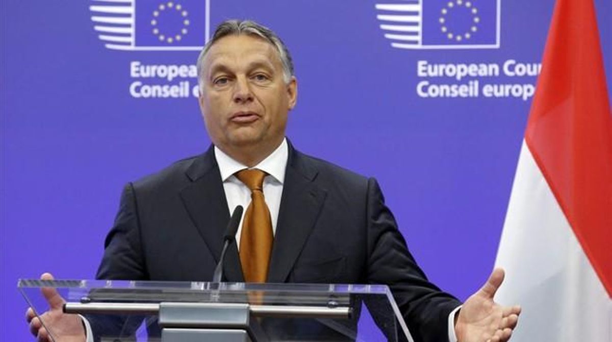 Viktor Orbán ofrece una rueda de prensa en Bruselas, este jueves. Viktor Orbán ofrece una rueda de prensa en Bruselas, este jueves.