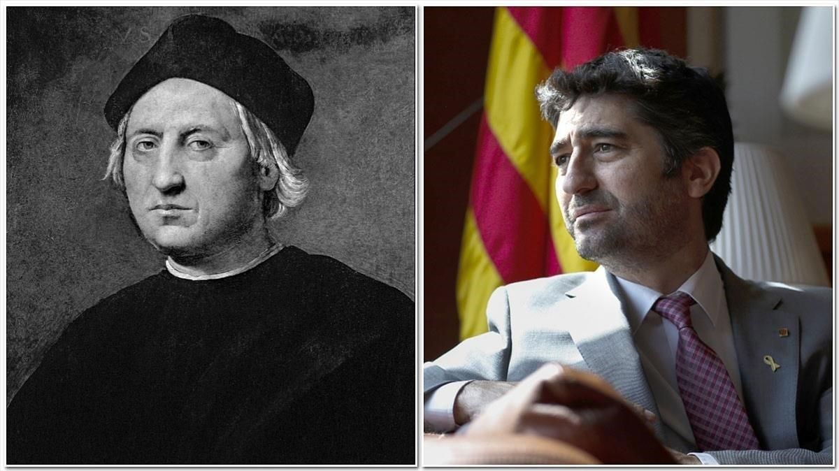 Cristobal Colón y el ’conseller’ Puigneró. Cristobal Colón y el ’conseller’ Puigneró.