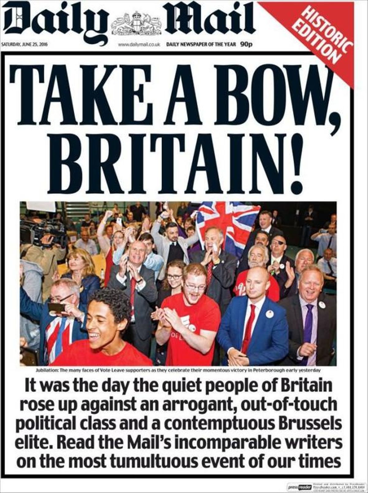 La portada del ’Daily Mail’. La portada del ’Daily Mail’.